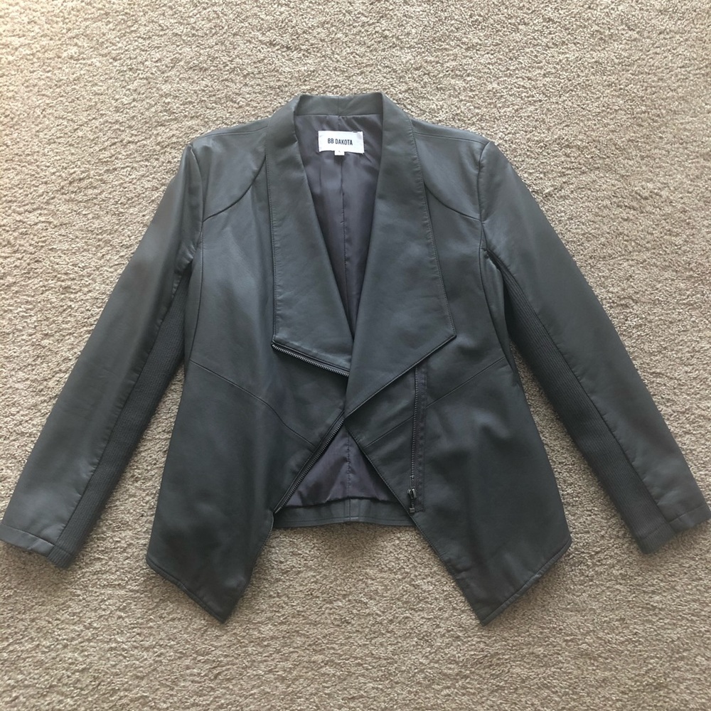 BB Dakota Charcoal Grey Leather Jacket